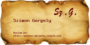 Szimon Gergely névjegykártya